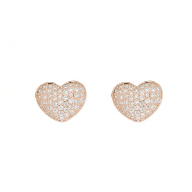 Orecchino cuore zirconato in in Argento 925