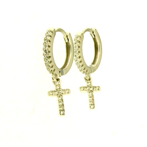 Orecchini Scattino croci in Argento 925 con zirconi