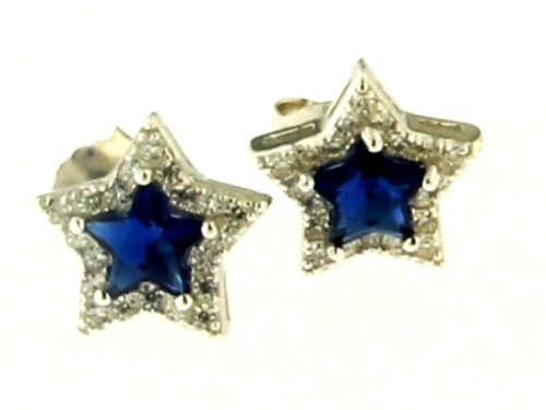 oreccchino pietra stella zk in argento 925%