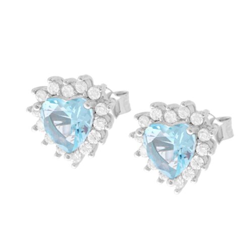 orecchino cuore con zircone n arg 925%