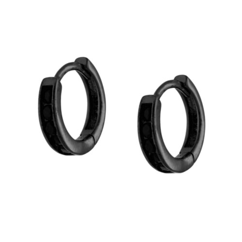 Cerchio scattino nero in Argento 925