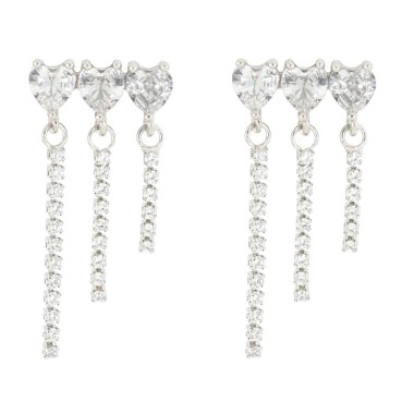 Orecchino 3 cuori in in Argento 925
