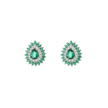 Orecchino goccia doppio giro in in Argento 925
