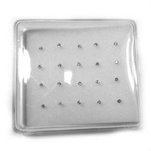 Orecchino da naso strass2mm box20 in Argento 925
