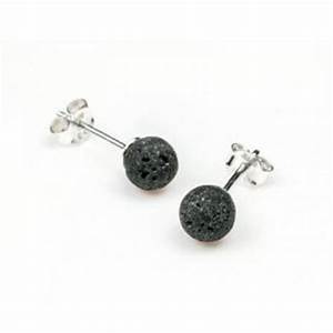 Orecchino sfera nero 3mm in Argento 925