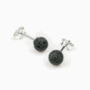 Orecchino sfera nero 4mm in Argento 925
