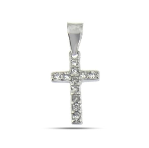 pendente croce zirconi in arg 925%