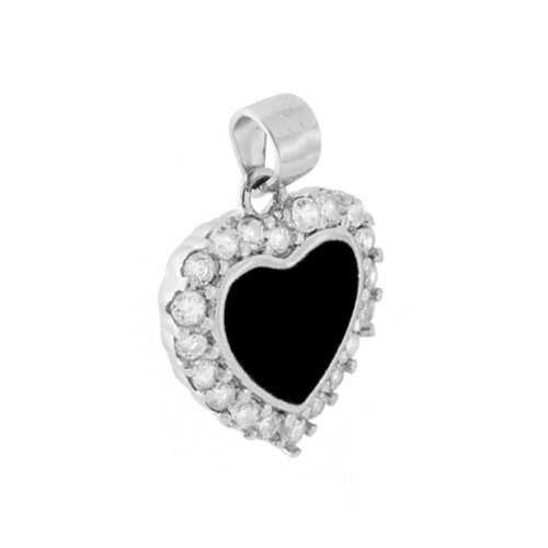 Pendente Cuore nero in Argento 925