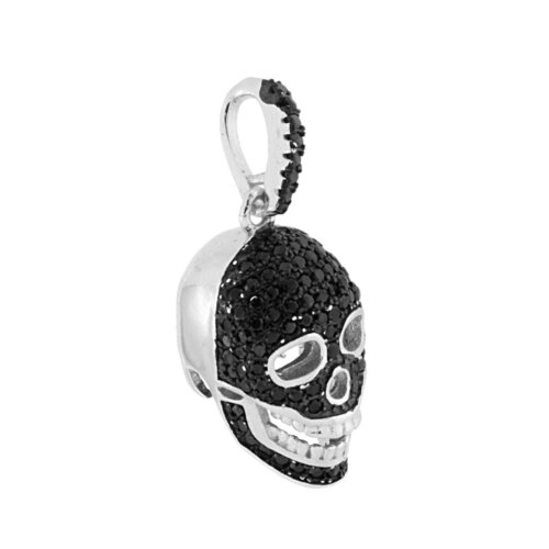 Pendente teschio in Argento 925 con zirconi