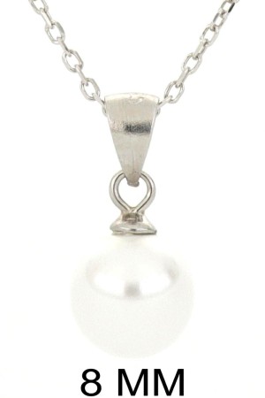 pendente perla 8mm in arg 925%