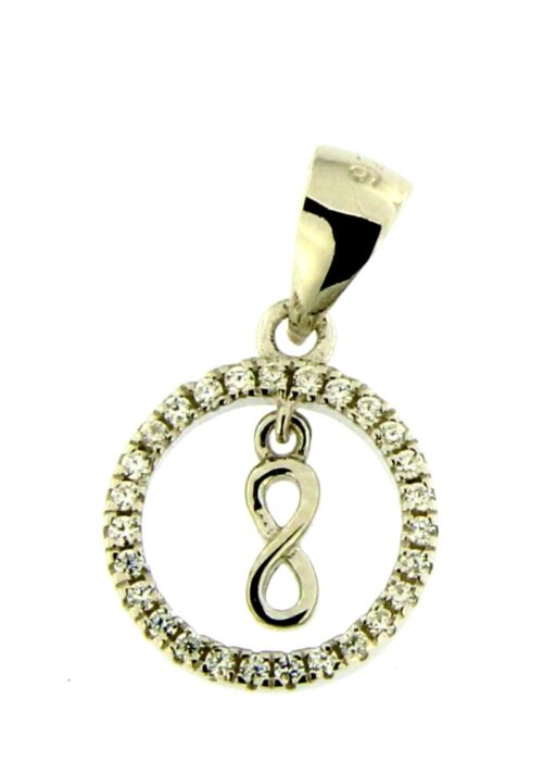 Pendente tondo infinit in Argento 925 con zirconi