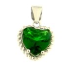 pendente cuore pietra in argento 925%