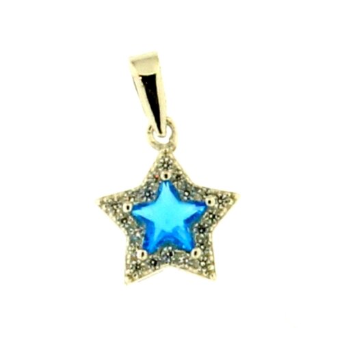 pendente pietra stella zk in argento 925%