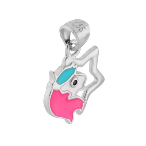 pendente unicorno smalto in arg 925%
