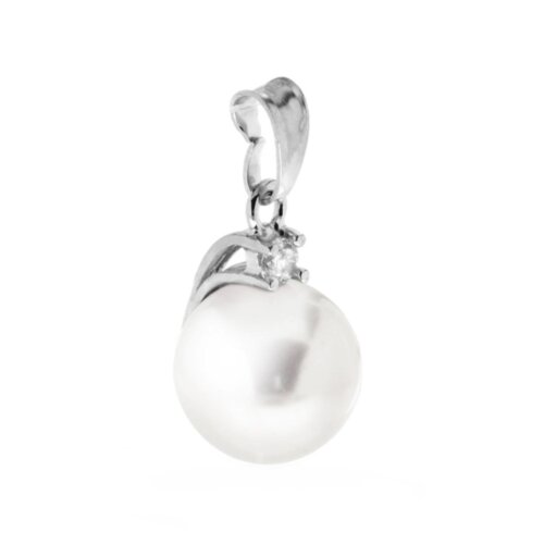 Pendente perla 8mm con in Argento 925 con zirconi