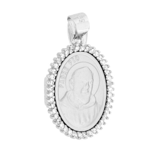 Collana padre Pio in arg 925%