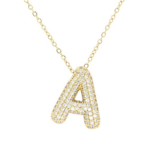 Collana lettera pave' in arg 925%