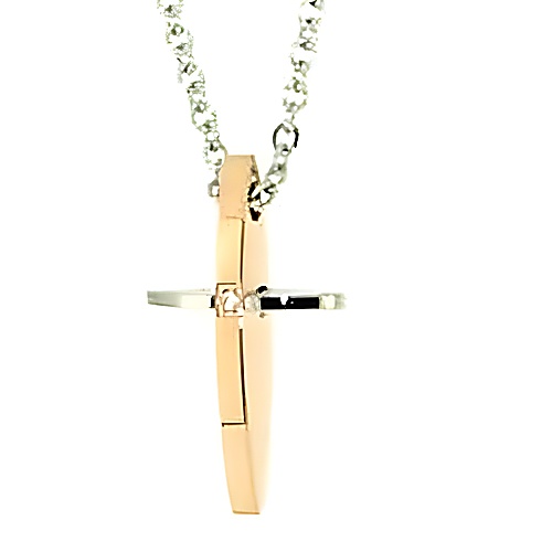 Collana uomo croce acciaio