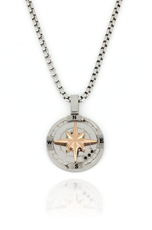 Collana rosa venti ZK acciaio