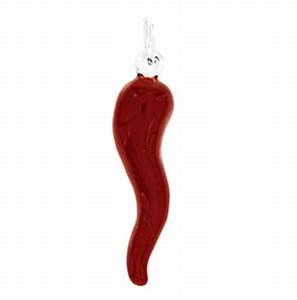 Pendente cornetto smalto 5cm in Argento 925