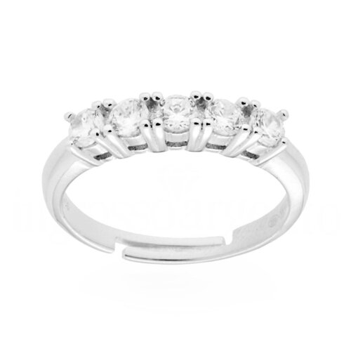 Anello 5 pietre in arg 925% regolabile