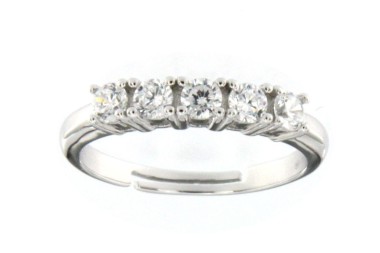 Anello 5 zirconi 3mm argento 925% regolabile