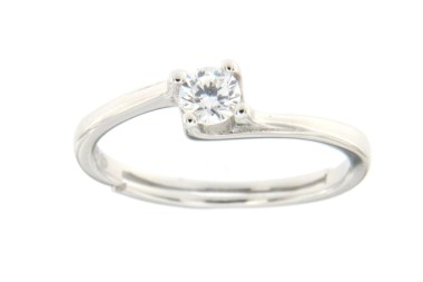 Anello Anello4 griffe 4mm con zircone OPEN in Argento 925
