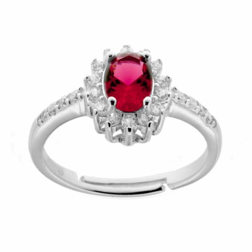 Anello Zircone ovale IN ARG 925% regolabile