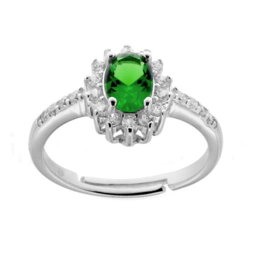 Anello Zircone ovale IN ARG 925% regolabile