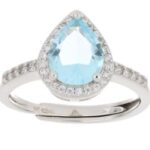 Anello goccia zk in arg 925% regolabile
