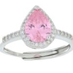Anello goccia zk in arg 925% regolabile