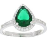 Anello goccia zk in arg 925% regolabile