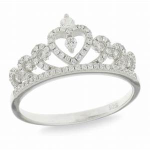 Anello corona a cuore in argento 925% regolabile