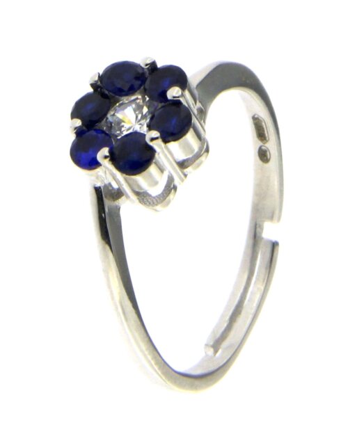 Anello fiore zk in arg 925% regolabile