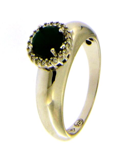 Anello tondo pietra in Argento 925