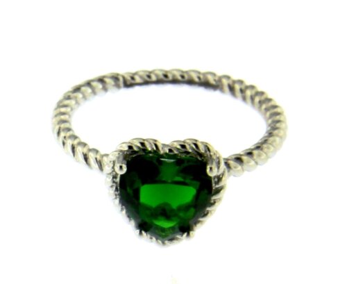 anello pietra cuore in argento 925%