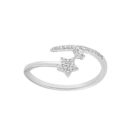 Anello stella+solitario zk in arg 925%