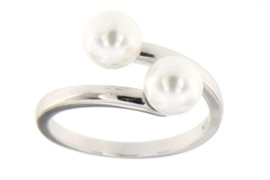Anello doppio perla in Argento 925