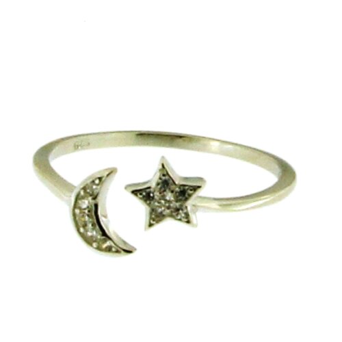 Anello stella luna in Argento 925