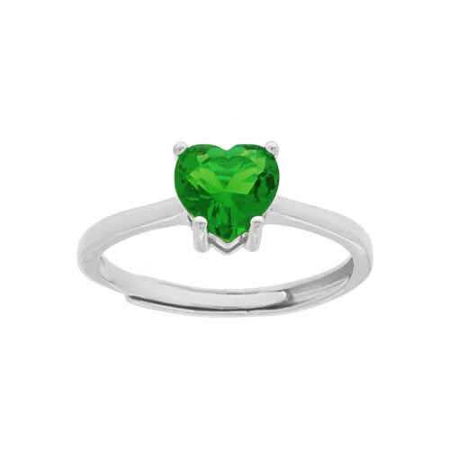 Anello solitario cuore in Argento 925