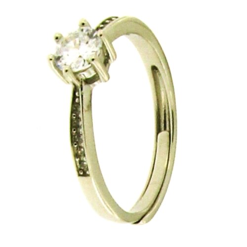 Anello solitario 6 griffe in Argento 925