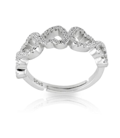 Anello 5 cuori in Argento 925