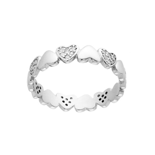 Anello cuori Regolabile in Argento 925