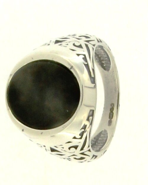 Anello uomo onice ova in arg 925%