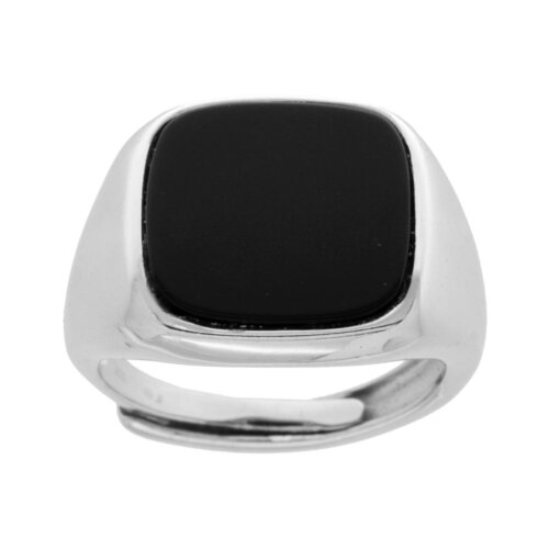 Anello uomo onice quadrato in Argento 925
