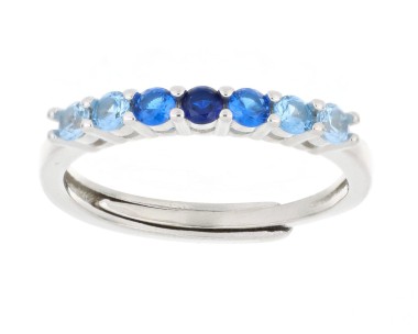 anello 7 zirconi in arg 925% regolabile