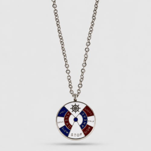 collana uomo rosa dei venti acciaio
