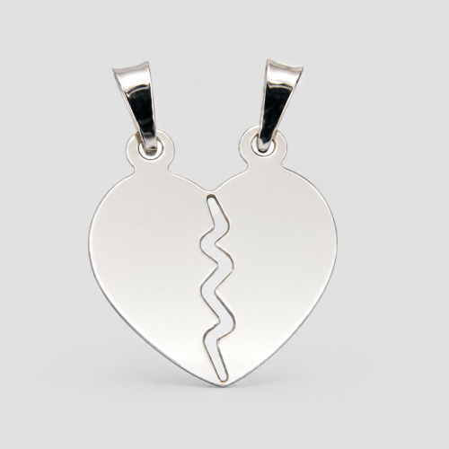 Cuore spezzato argento piccolo