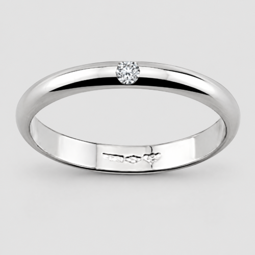 Anello Fedina con Zircone in Argento 925