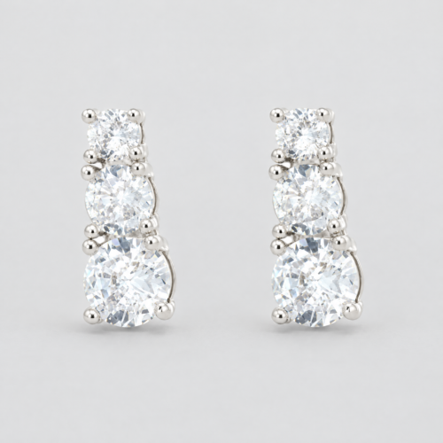 orecchino trilogy Moissanite degrade' in arg 925% 1,80 ct